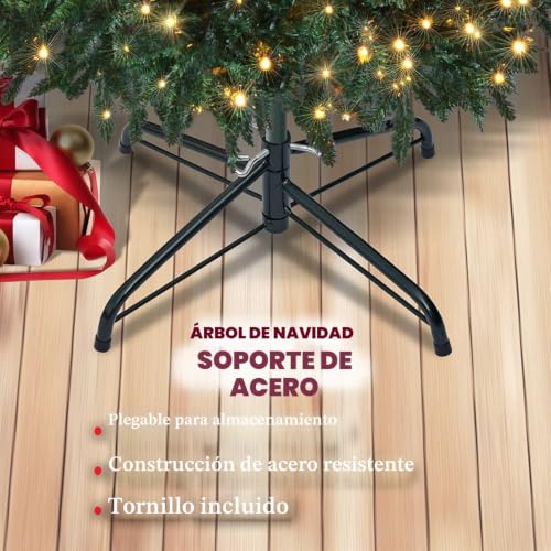 Base de árbol de Navidad de hierro plegable con tornillo de ajuste para soporte estable de 43cm 7