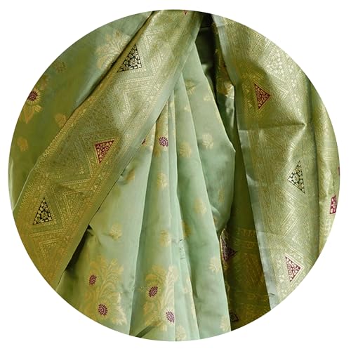 Image of Subham Women Saree Soft Silk Cotton Banarasi | Polished Professional Daily Wear Sari with Blouse fabric