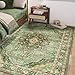 Green Rugs for Bedroom Area Rugs 5x7 Washable Rugs Boho Vintage Oriental Large Foldable Faux Wool Carpet for Living Room Nursery Room Dorm Kids Playroom Home Office