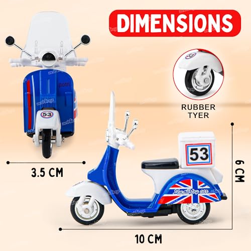 Image of Zest 4 Toyz Kids Scooter Toy for Kids | Die-Cast Miniature Bike Pull Back Toy for Toddlers | Toys for 3 Years & Above | Designer Mini Scooter for Boys & Girls - Blue
