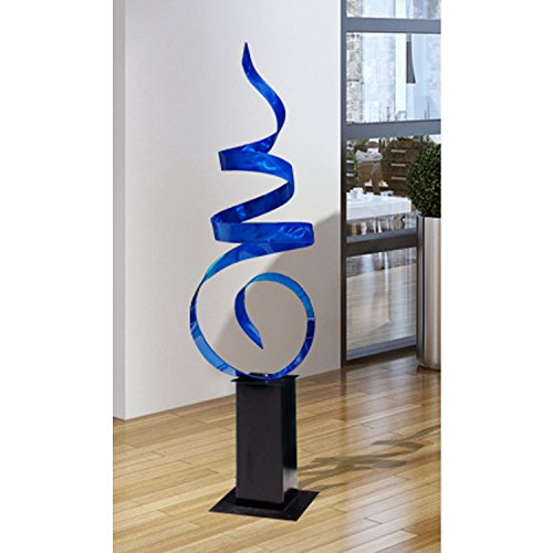 Statements2000 48-Inch Abstract Indoor Outdoor Garden Decor, Metal Yard Sculpture, Blue Sea Breeze #TOP2