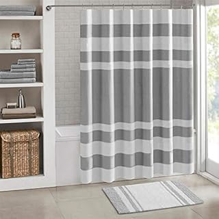 Welltobuy Bathroom Shower Curtain Washable Waterproof Mildew Proof Simple Stripe Curtain for Bathroom Accessory