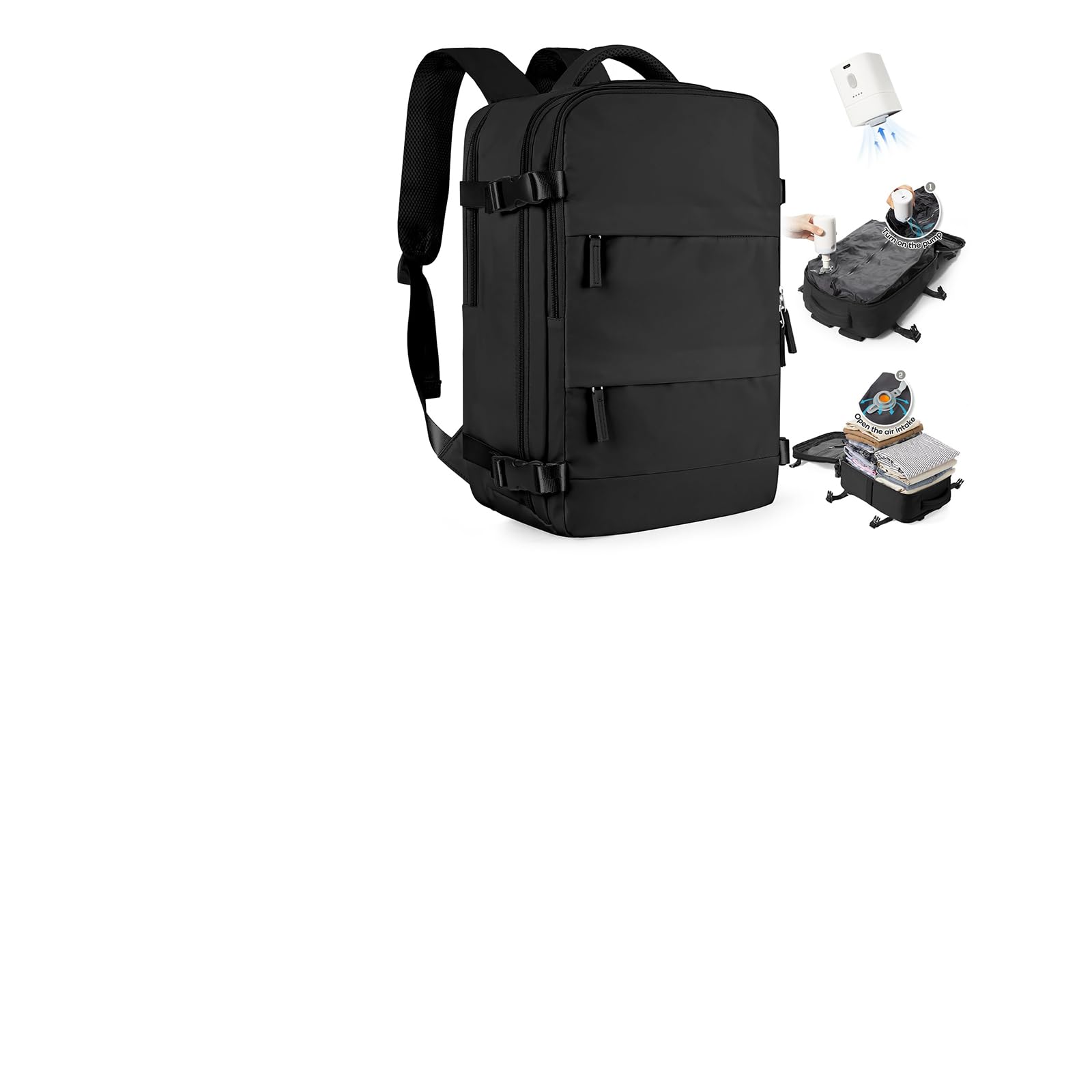 SZLX Zaino Ryanair 40x30x20 Sottovuoto con Pompa Zaino Ryanair 40x20x25 Donna Zaino da Viaggio Wizzair Bagaglio a Mano Uomo per Laptop da 14 Pollici Borse da Cabina 45x36x20 Easyjet con Porta Scarpe