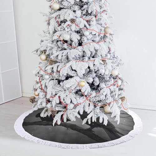 Jupe de sapin de Noël à pompons corbeau 122cm double couche - 6