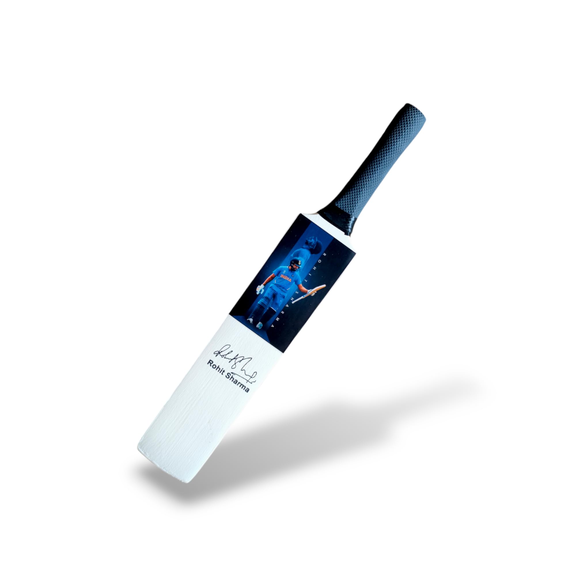 AEM Wood Rohit Sharma Miniature Show Piece Cricket Bat with Photo & Signature 12 Inch| Pack of 1|-image-1