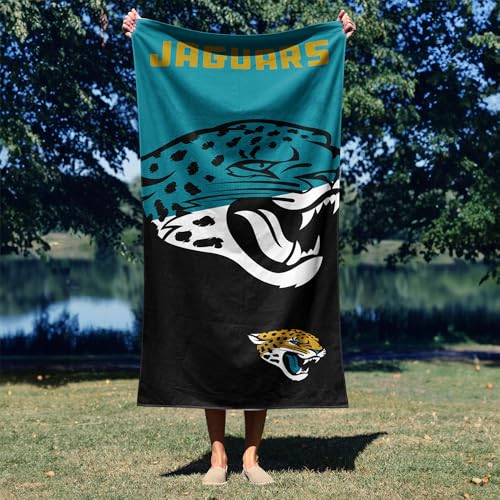Image of Northwest NFL Jacksonville Jaguars Microfiber Beach Towel, 30 x 60 Inches - Quick Dry, Sand Resistant, Lightweight, Highly Absorbent, Incisor Design
