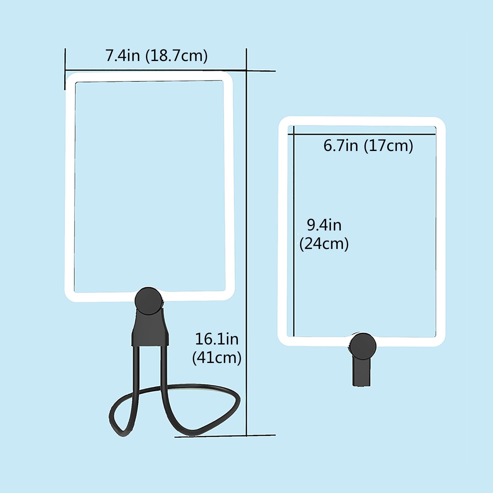 Lente di Lettura da Appendere al Collo con 50 Perle LED, Supporto Regolabile, Ausili per Ipovedenti, Lente d'Ingrandimento Digitale per La Lettura, Ingrandimento 5X