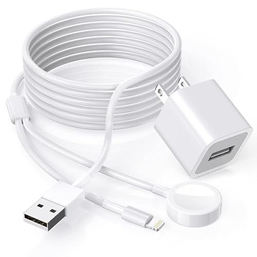 2 in 1 for Apple Watch Charger,[MFi Certified] 6.6FT iWatch Charger Cable Magnetic Charging with USB Wall Charger Travel Plug Charger for Apple Watch Series 8/7/6/5/4/3/SE & iPhone 14/13/12/11/X/XR