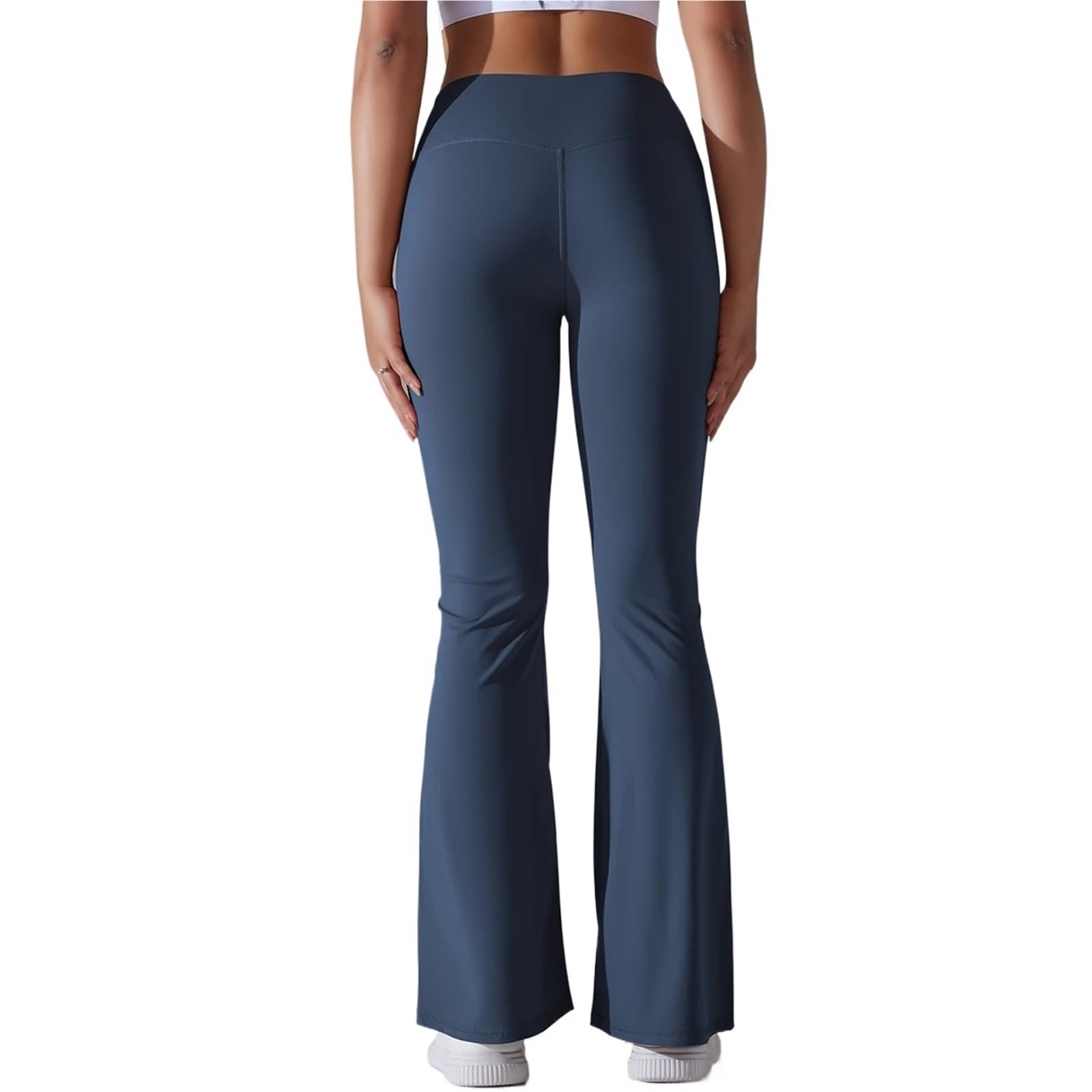 Pantaloni svasati tinta unita leggings da yoga da donna a vita alta elasticizzati da allenamento a gamba larga pantaloni fitness