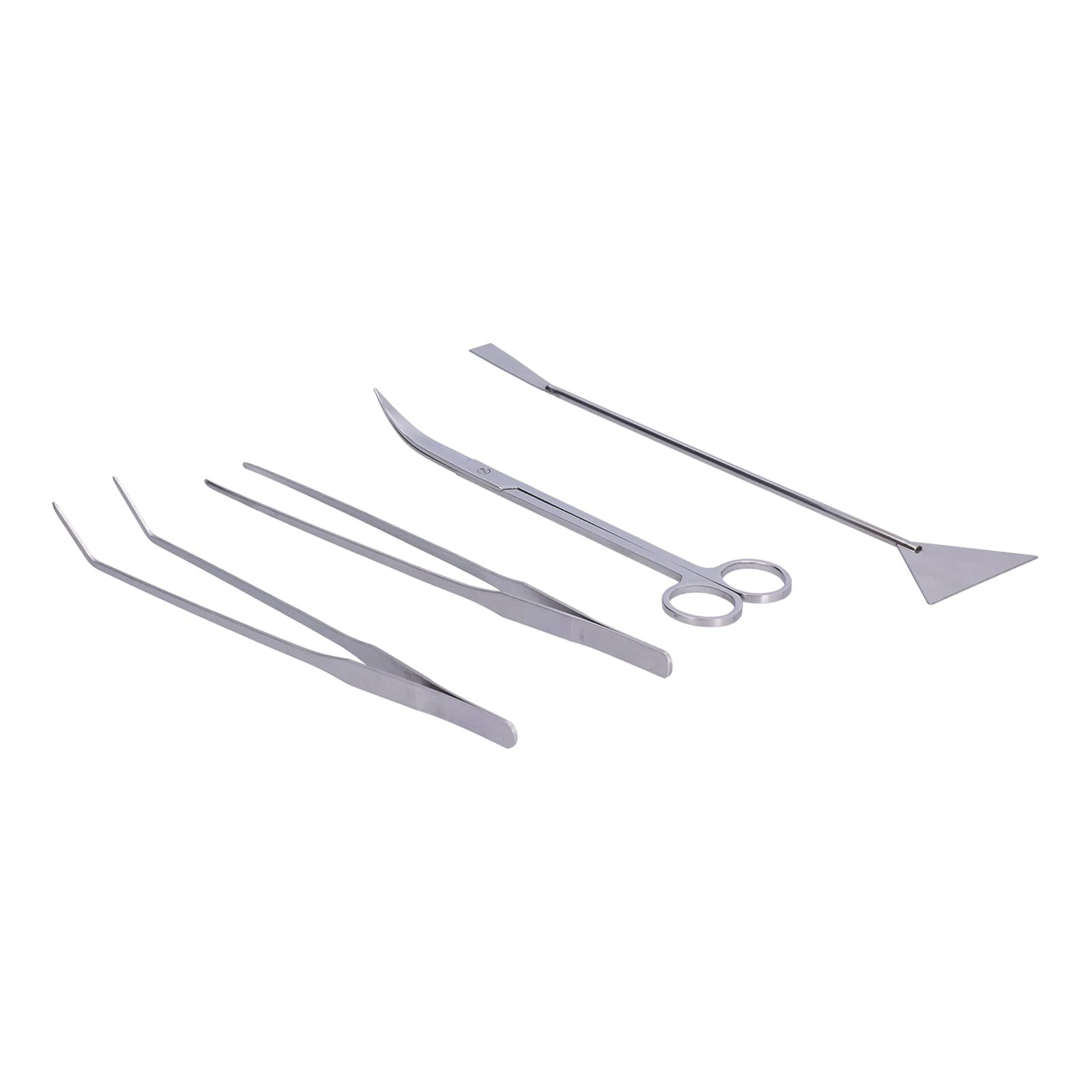 Marhynchus Aluminium Alloy Aquascape Tools Kit, 4 in 1 Aquarium Plant Cleaning Set including Straight Tweezer, Curved Tweezer - Image 4