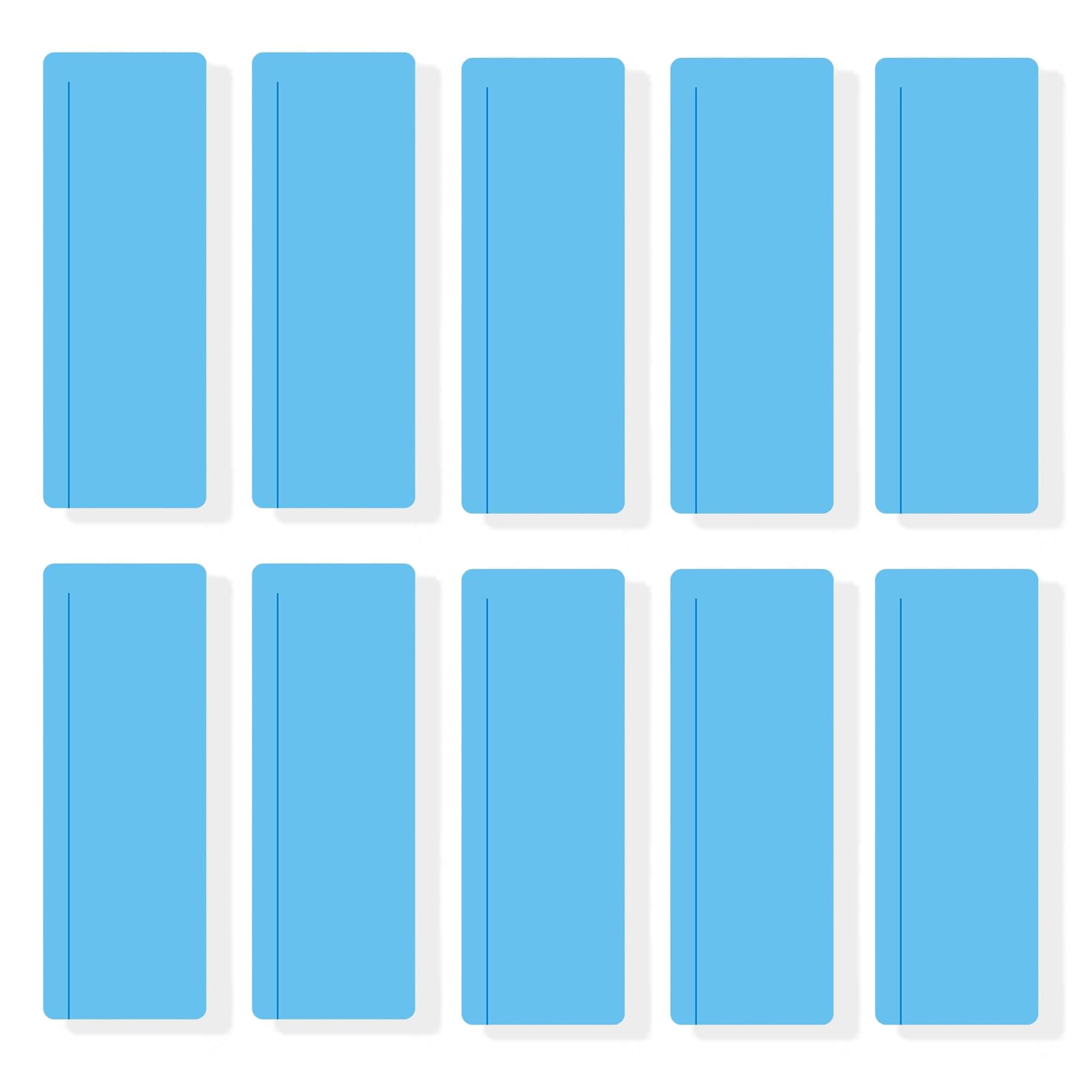 Targonix Blue 10 Pcs Reading Ruler Strips, Pet Overlay Reading Guides For Dyslexia And Adhd, Transparent Reading Overlays With Highlight Line For Classroom Home Or Study Use