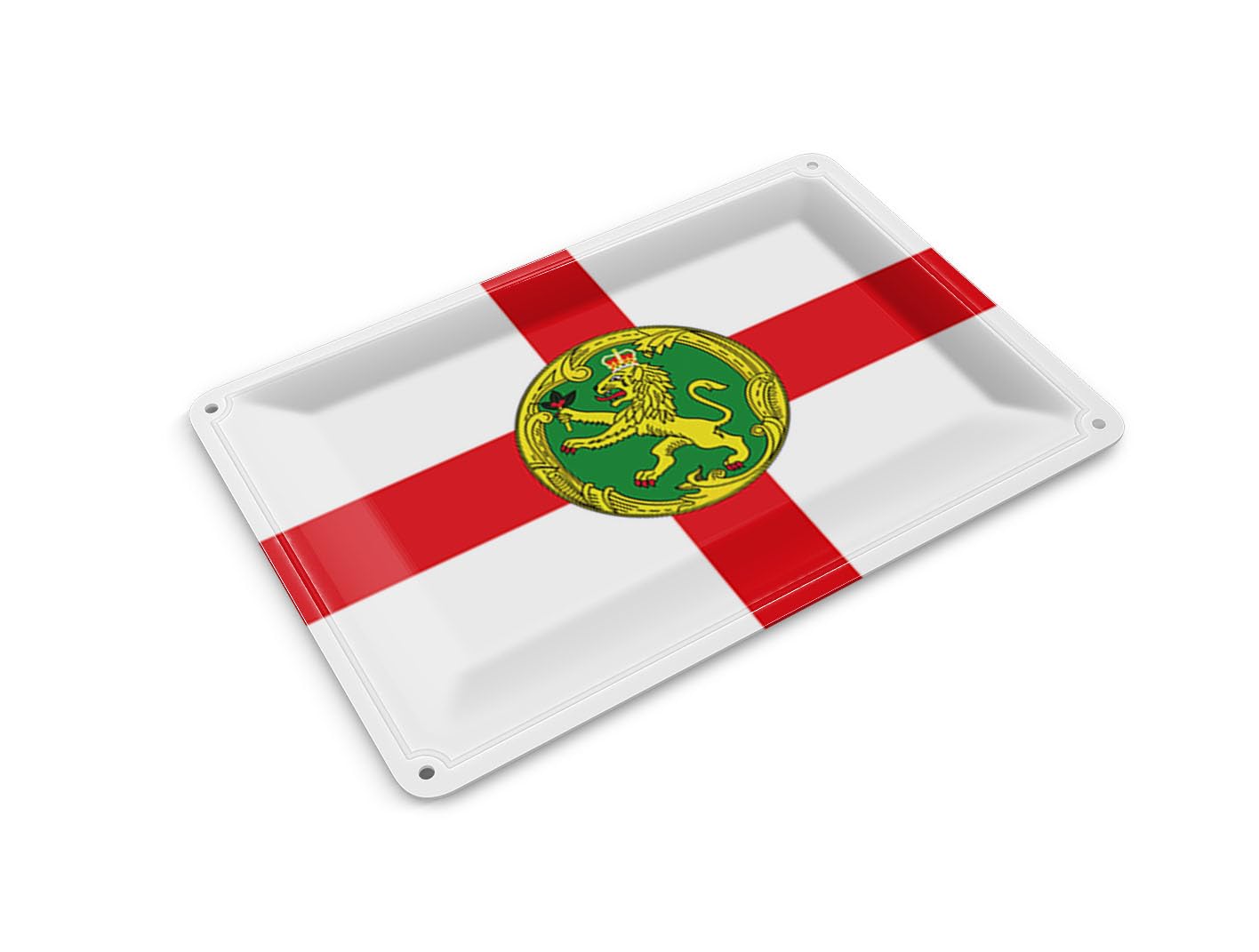 Femer Tin Postcard Alderney Flag 14 x 10 cm Flag of Alderney Decorative Sign