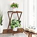 Jotboom Plant Stand Indoor,Wooden 2 Tier Plant Stands,Corner Square Plant Shelf,Rustic Flower Stand Tall Plant Holder for Living Room Bedroom Balcony Office