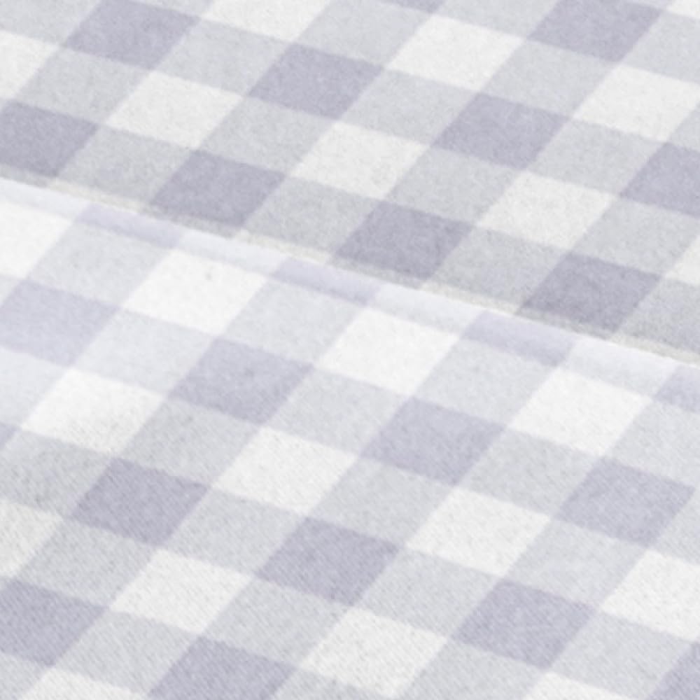 Twin XL Sheets Set, 3 Pieces 16" Deep Pocket Hotel Luxury, Grey Gingham