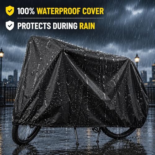 Image of Waterproof Bicycle Cover for Single /Double Cycle - Dustproof, UV Resistant Bike Cover