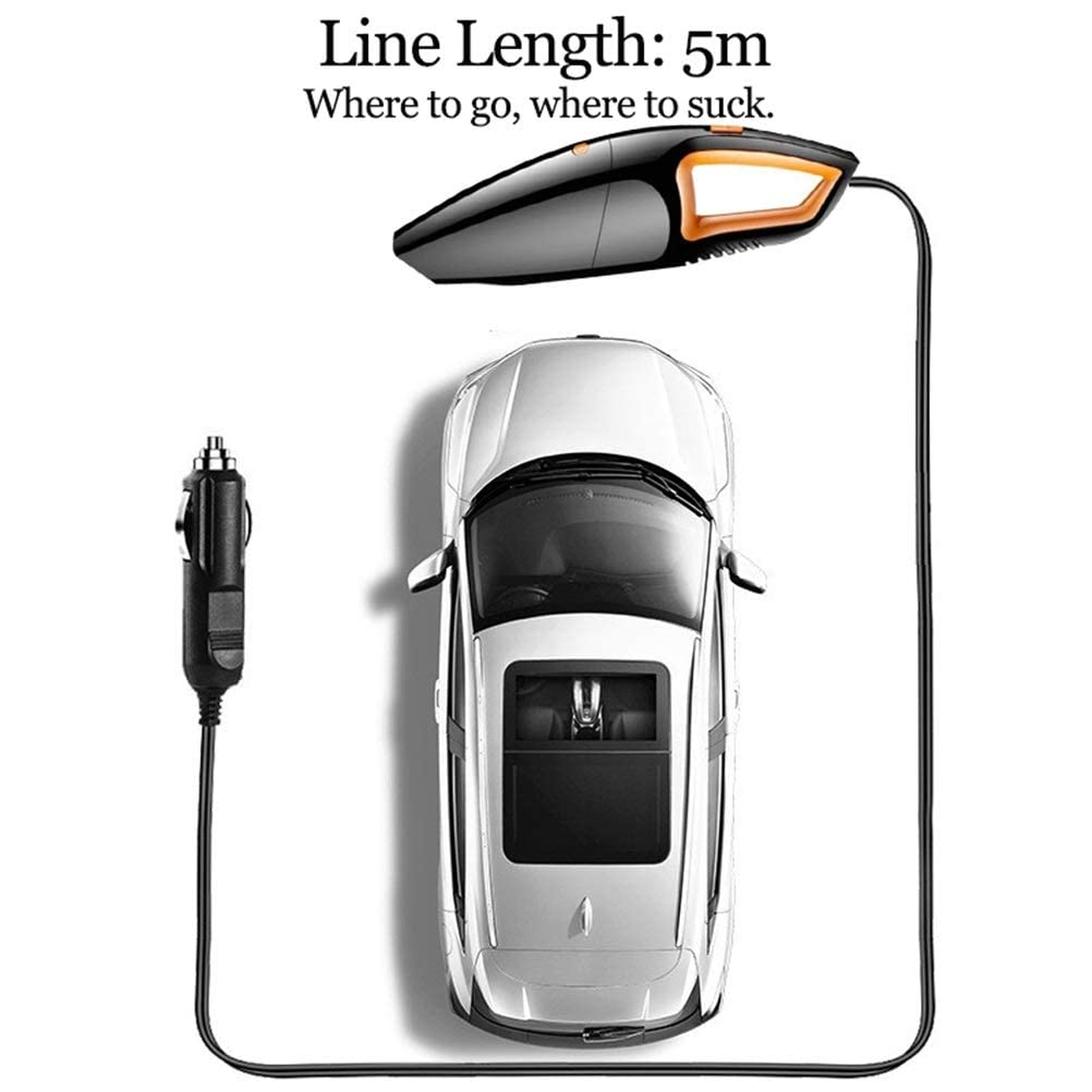Aspirador de Coche de 120W y 8000pa de Alta succión para Coche, Aspirador Potente de Doble Uso húmedo/seco, minicoche de Mano de 12V