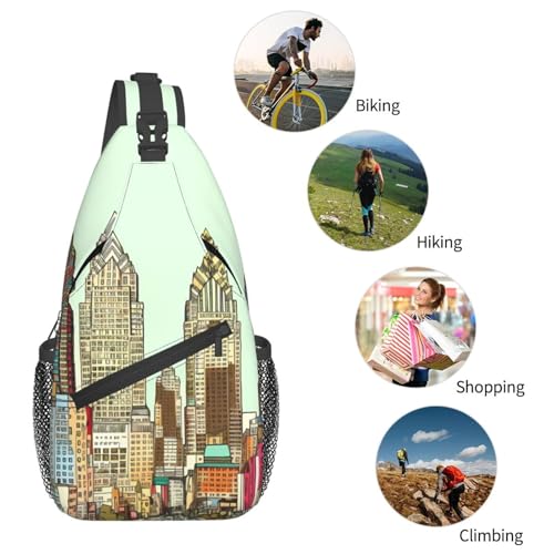 Mochila cruzada de pecho para hombre y mujer tipo sling miniatura 6