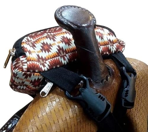 Showman Brown Aztec Print Insulated Nylon Saddle Pouch