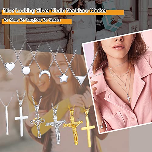 Prosilver Sterling Silver Necklace For Women Girlfriend Tiny Pendant Womens Jewelry Teen Girls Dainty 925 Chain Cute Heart Choker Necklaces #TOP5