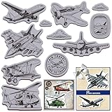 L'emballage comprend:Ce set contient 1 feuille de tampon encreur à motif d'avion de voyage, ajoutez un arrière-plan élégant et magnifique à votre œuvre d'art