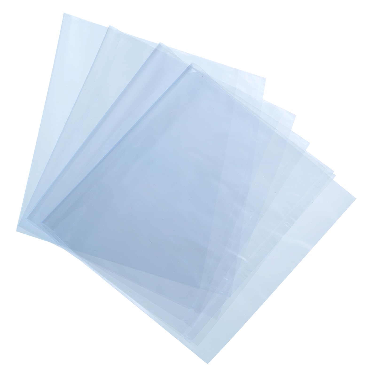 uxcell 100Pcs 16x8 Inch Shrink Wrap Bags, Blue Clear PVC Heat Shrink Wrap for Gift Basket, Bath Soaps, Candles and Homemade DIY Projects