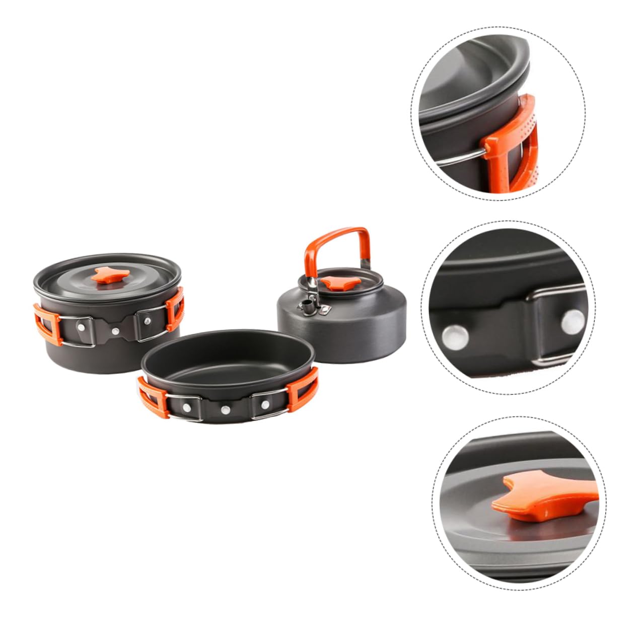 HEMOTON Ensemble Cuisine de Camping Ustensiles Cuisine de Camping en Alliage D'aluminium Léger Performance Fiable pour 2-3 Personnes