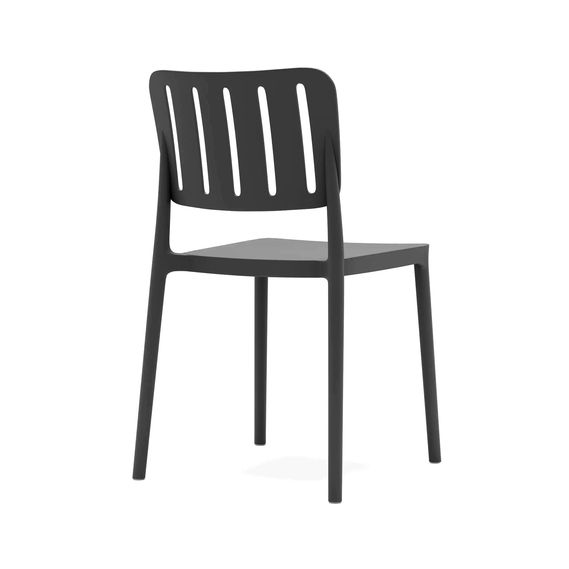 Rebecca Mobili Set 4 Sedie Impilabili, Sedie da Esterno, Nero, Polipropilene, Salvaspazio, Eleganti, per Giardino o Sala da Pranzo - Misure HxLxP: 82 x 42 x 53 cm - Art. RE7194V8M4