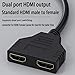 HDMI Cable Splitter 1 in 2 Out HDMI Adapter Cable HDMI Male to Dual Female 1 to 2 Way, Support Two The Same Size TVs at The Same Time, Signal One in Two Out 1080P Mirror Only Can't Extend Display
