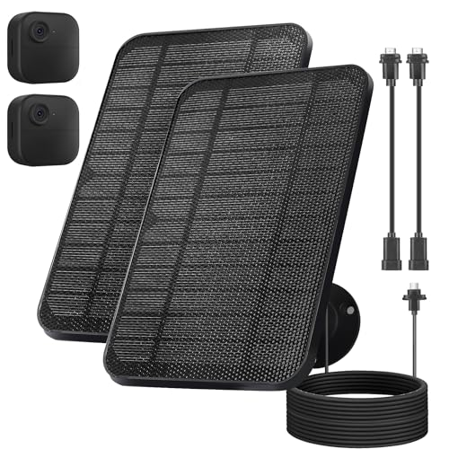 4W Solar Panel for Blink Camera Solar Panel Compatible with Blink Outdoor 4 (4th Gen) Camera Waterproof Solar Charger for Camera Outdoor (3rd Gen)/XT3 XT2/XT(Not Included) with 10Ft Cable 2 Pack
