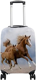 A capa de mala de bagagem serve para malas de 45 a 81 cm, corrida de cavalos com bebê, protetor de viagem antiarranhões P-GG, Multicor, S(Fits 18-20in suitcases)