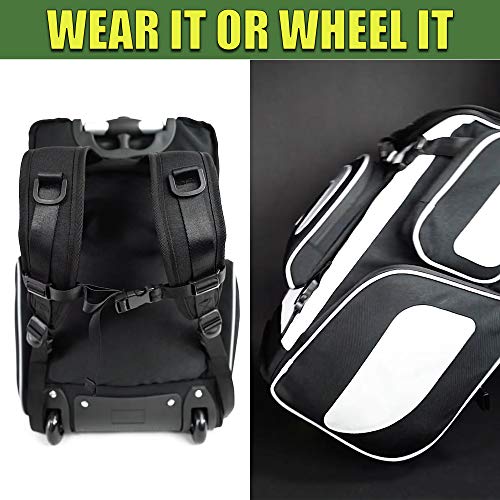 Packhopper Tennis Backpack Tennis Hopper - A Tennis Racket Bag and Tennis Ball Cart in One - This Tennis Bag Is Also A Tennis Ball Hopper With Wheels and Tennis Ball Picker Upper (Bag Only Version)
