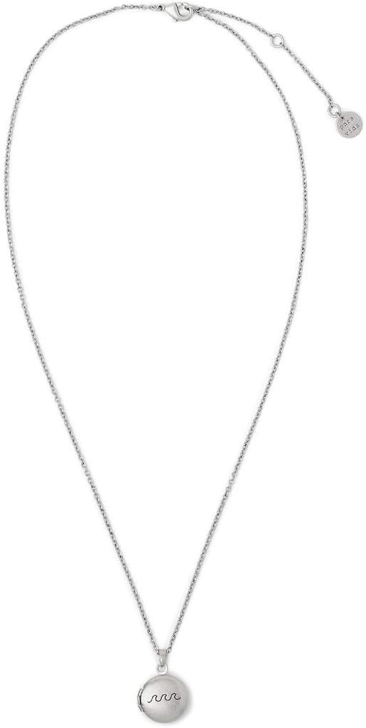 Pura Vida Gold or Silver Wave Locket Necklace - Brass Base Design - 16 Inches, 2-Inch Extender