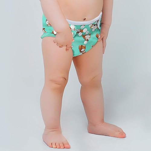 Miniatura 6 de WIRESTER Pañal de tela para bebé, tamaño único, ajustable, lavable, reutilizable, pañal de bolsillo de tela para bebé, Bulldog Inglés, posturas