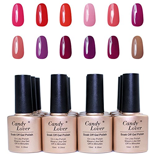Candy Lover Brand 12 pcs/Lot Nail Gel Polish Nail Lacquer 10ml UV Gel Soak Off Nail Polish