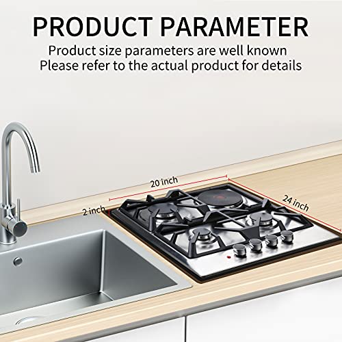 forimo-2420-Inches-Stainless-Steel-Gas-Cooktop-Built-in-Gas-Stove-3-Sealed-Burners-1-Electric-Stove-Cast-Iron-Grate-Stove-Top-LPGNG-Dual-Fuel-Thermocouple-Protection-Easy-to-Clean