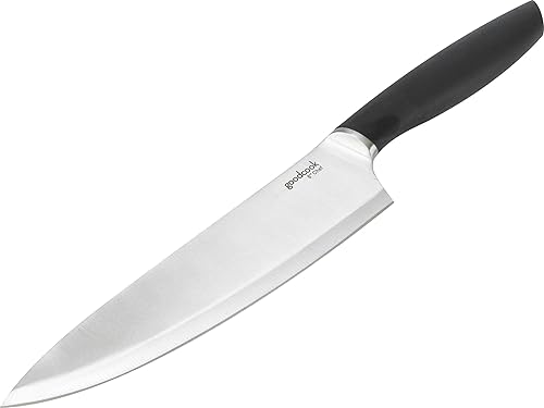 Vista 12 de GoodCook Touch - Cuchillo Santoku de 7 pulgadas, acero de alto carbono, agarre cómodo antideslizante, hoja de cuchillo con hoyuelos para cortar