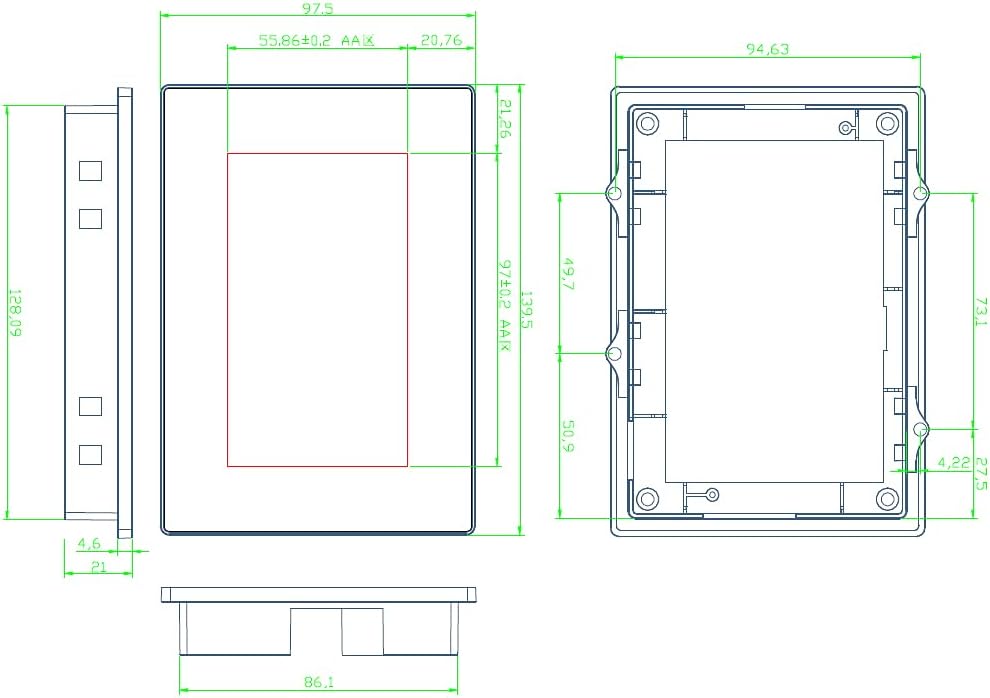 Nextion Intelligent 4.3 inch HMI Display 5V Capacitive Touch Screen 480x272 TFT LCD w/Enclosure Case for Arduino (NX4827P043-011C-Y)