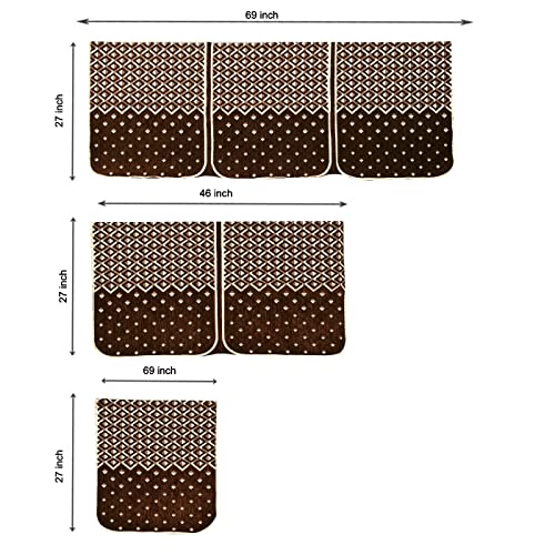Image of Premium 5 Seater Printed Sofa Cover Set 3,1,1 Seater 10 Pieces Sofa Back Slip Panels, Protector for Single Seater (Coffee, L Shape with Cushion Cover)
