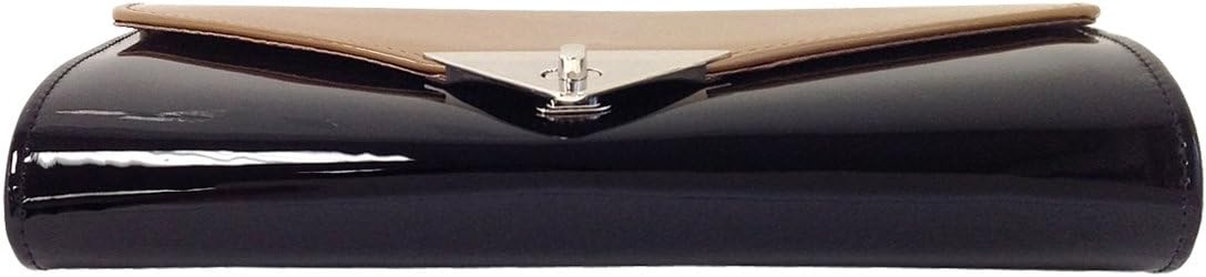 JNB Faux Patent Leather Color Block Clutch