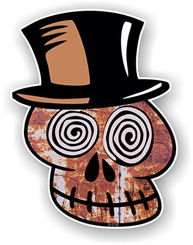 Voodoo Skull Gothic Horror Biker Design With Rusty Metal motif Vinyl Car Sticker Decal 110x85mm