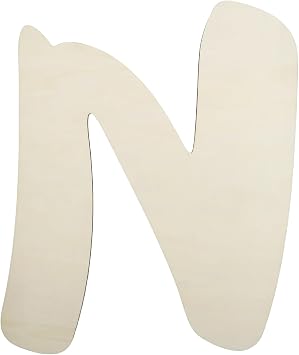 12 Inch Unfinished Wooden Letters Large Blank Paintable Unfinished Wooden Letters for Room Wall Decor Home Garden Door DIY Crafts Sign Supplies - Letter N