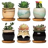 ❥ 「PERFECTO DISEÑO」Hecho a mano de cerámica de alta calidad y duradera horneada a alta temperatura. El diseño de patrón clásico destaca este producto en su decoración hogareña. Esta maceta está diseñada para cultivar plantas pequeñas o mostrar plantas artificiales, como plantas de la araña, plantas de aire, suculentas, hierbas, helechos, etc., lo que agrega un aspecto vivo y refrescante para su espacio. Además, este macetero también se puede utilizar como un hermoso contenedor para adornos.