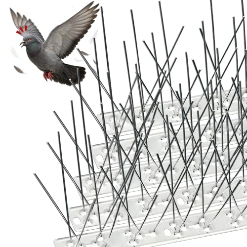 VOUNOT® Pic Anti-Pigeon en Acier Inoxydable 8.5M Pic Anti Oiseaux avec Attaches Câbles Facile à Installer sur Toit Balcon Fenêtre 34 Pcs x 25cm pour...
