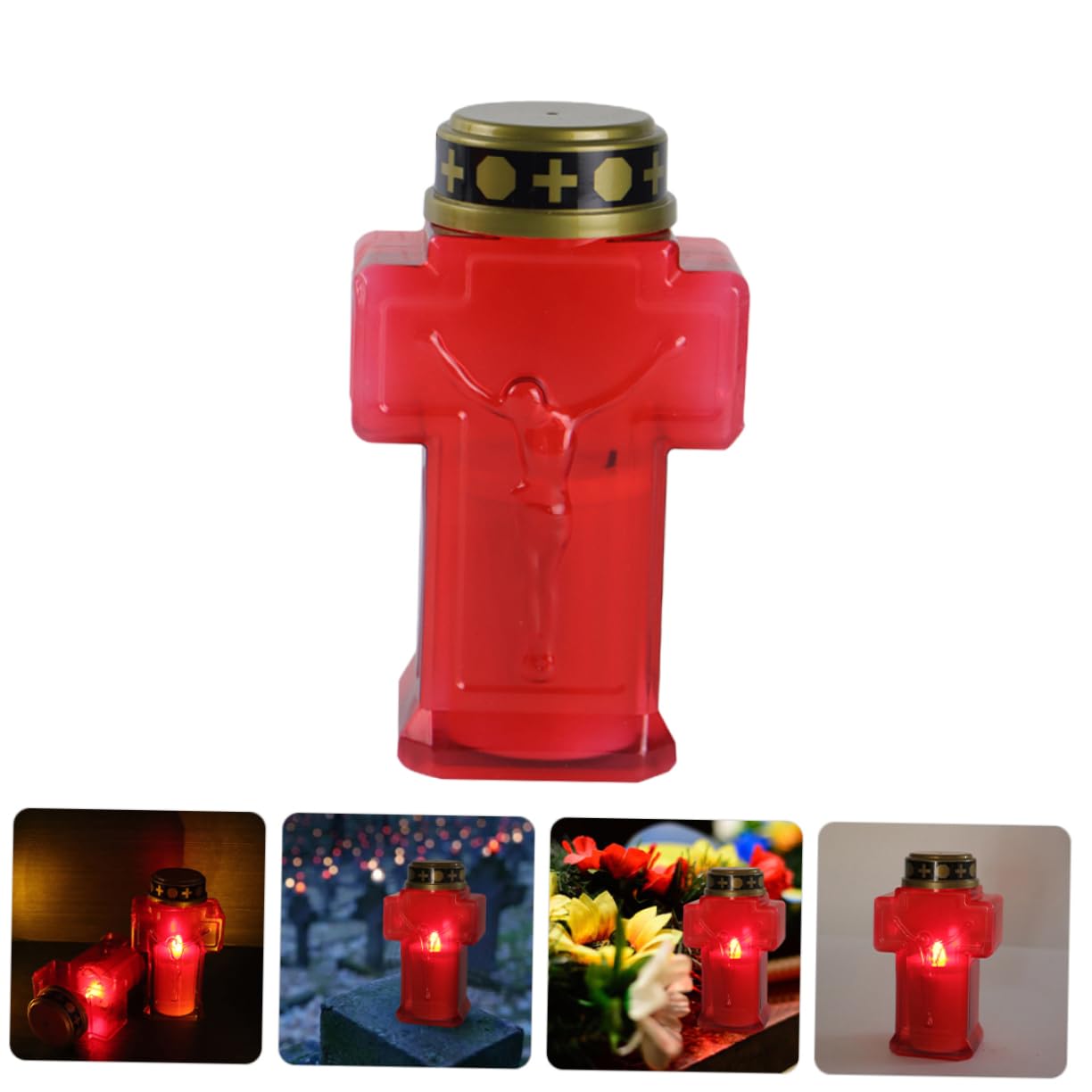 Hemobllo 12stücke Flammenlose Grablichter Für Garten Elektronische Kerzen Für Gedenkfeiern Im Freien Dekorative -lichter Mit Elegantem Design Batteriebetrieben Für Friedhöfe Und