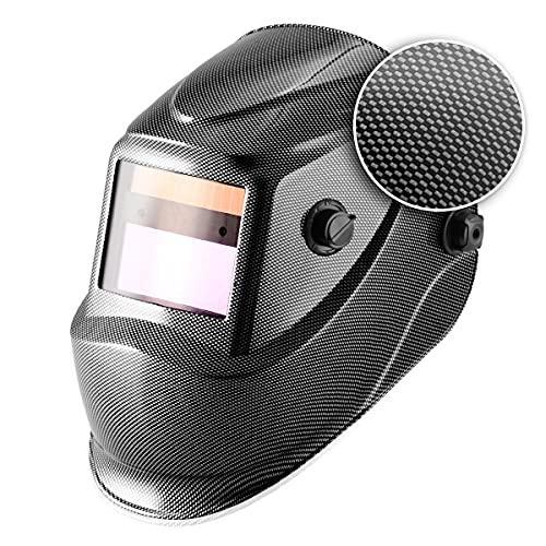 Foto von STAHLWERK ST-450RC Automatik Schweißhelm Schweißmaske mit einstellbaren Parametern in Carbon Optik, vollautomatisch abdunkelnd inklusive 5 Ersatzscheiben, 7 Jahre Garantie auf Filter