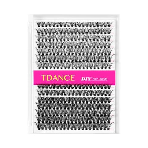 TDANCE Lash Clusters DIY Eyelash Extensions 280 Pcs 30D+40D Cluster Lashes C D Curl Individual Lashes Cluster Reusable Soft & Comfortable DIY Lash Extensions at Home(30D+40D,C Curl,10-16mm) Cover