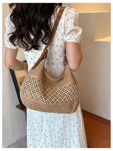 Bolso de hombro de paja para mujer SweatyRocks miniatura 5