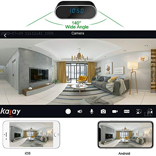 Telecamera Nascosta Spia, LXMIMI WiFi Grandangolare da 140° Telecamera Spia, HD 1080P per Visione Notturna Automatica Videocamera Spia con Rilevamento del Movimento e Batteria Ricaricabile