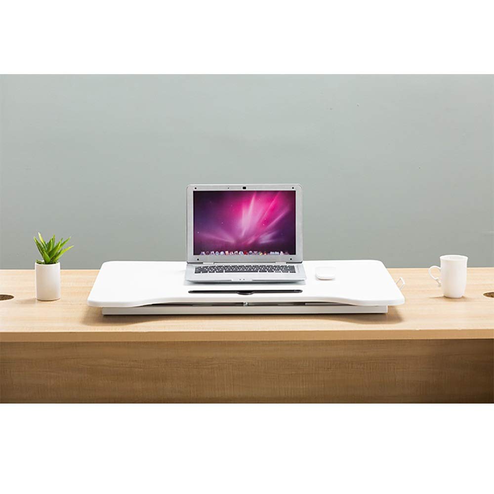 CGCSYZ Height-Adjustable Standing Desk Converter - Ergonomic Sit-Stand Desktop Workstation for Monitors & Laptops - D2 One Size All Workstations (White One Size)