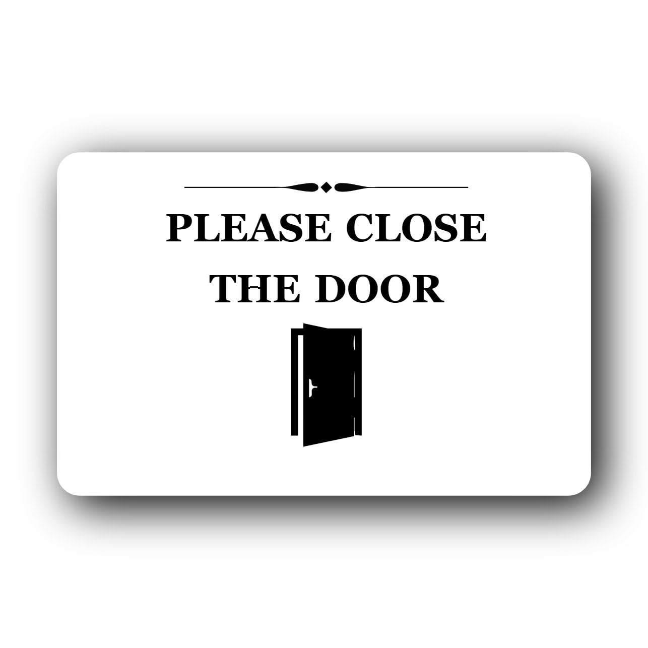 Please close the door Sign – 14.0x9.0cm Brushed Aluminium